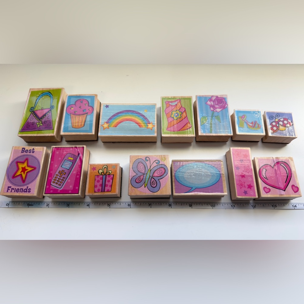 14 Assorted Wooden Stamps